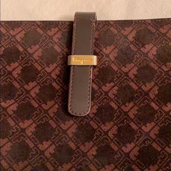 Vintage Salvatore Ferragamo Brown Logo Suede Bag - Picture 2 of 16
